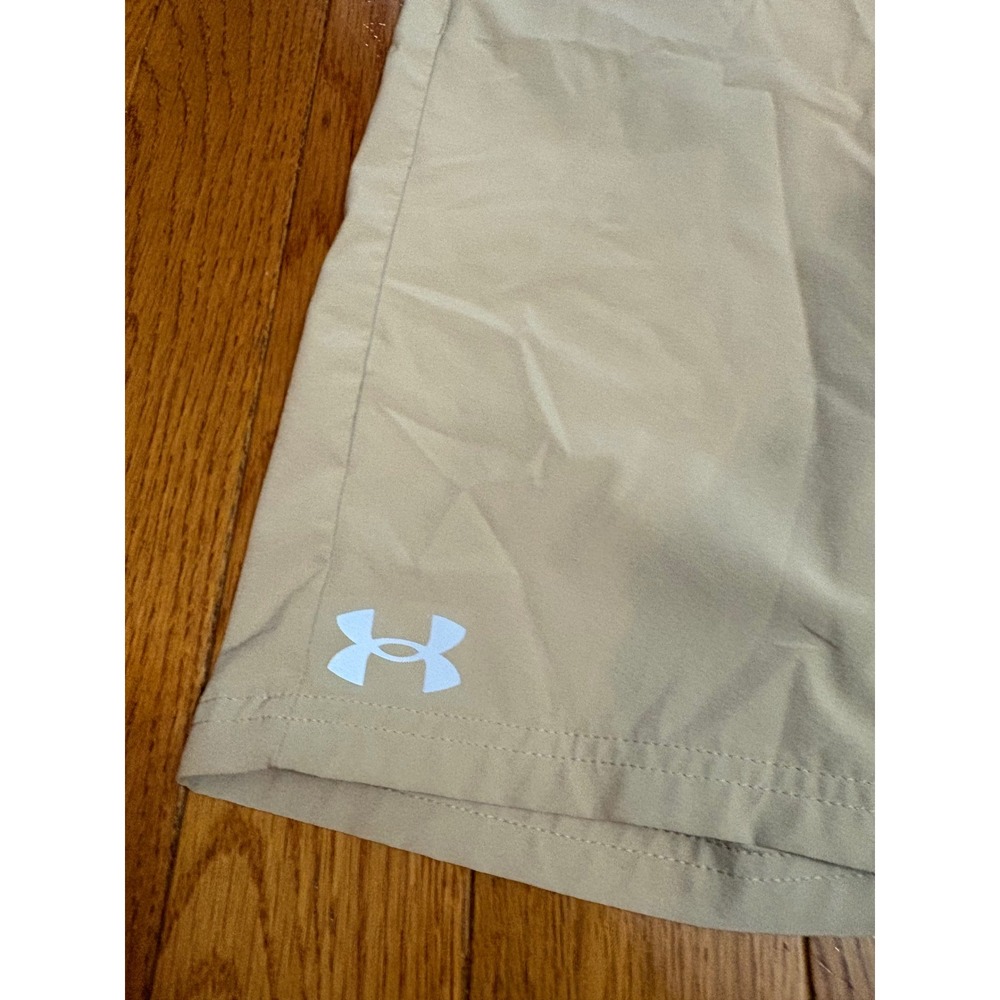 Under Armour Boys Khaki Golf Shorts Tan Performance Adjustable Waist Size 14/16